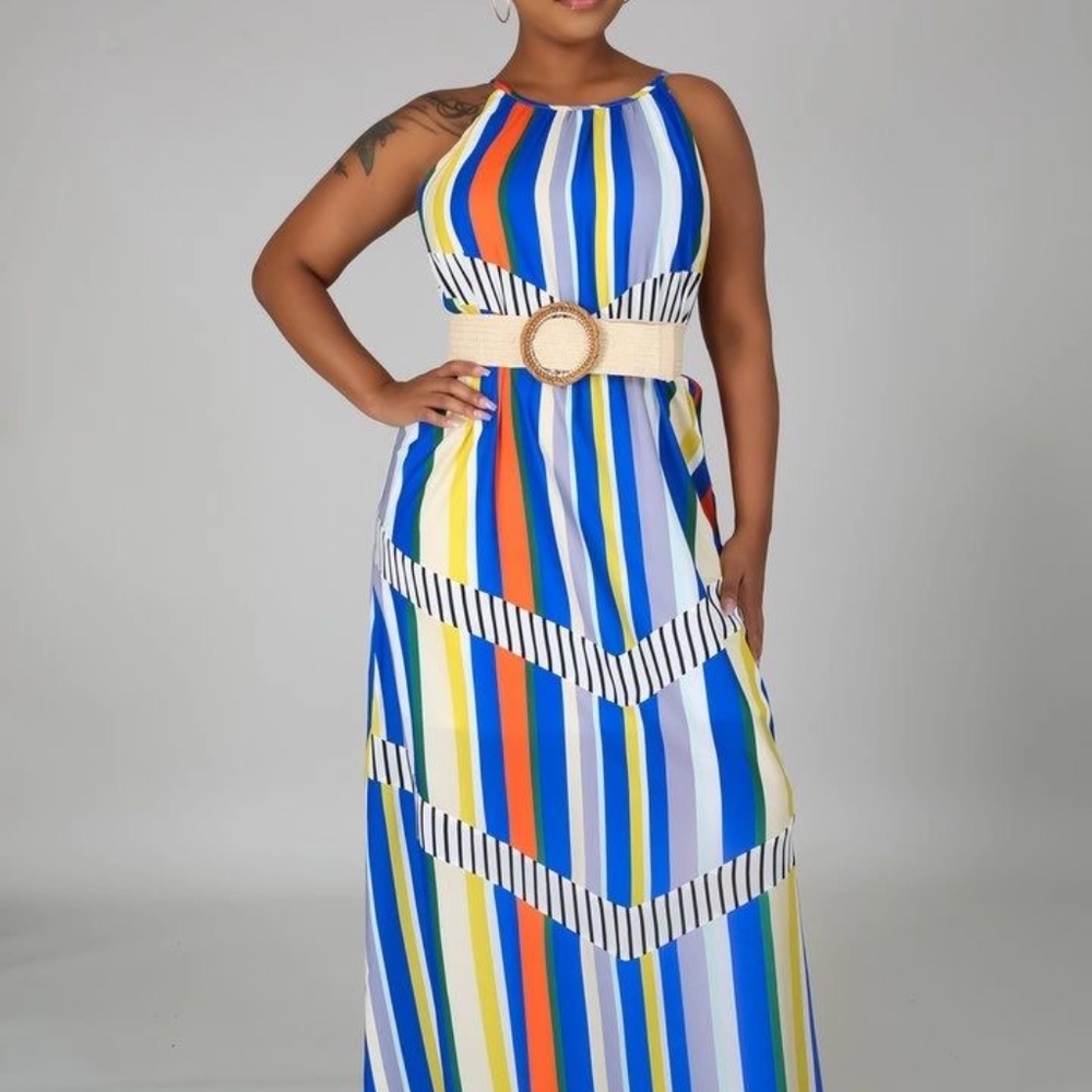 Color Block Maxi Dress - Picture 2 of 5